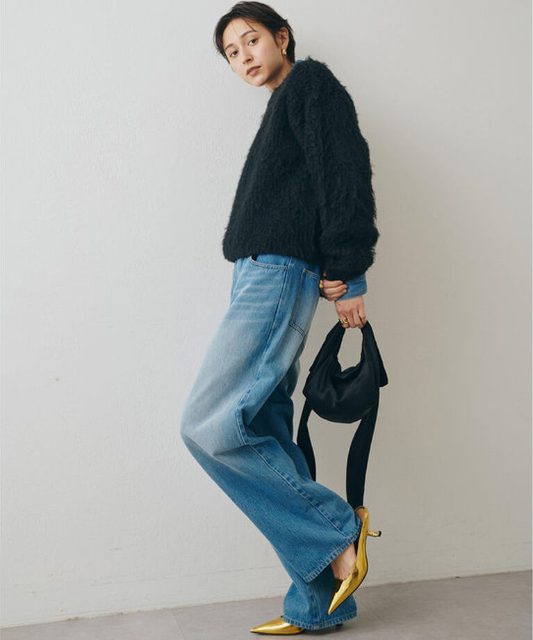  「【WEB限定カラー有り】ミックスヤーンクルーネックニットプルオーバー」|ニット・セーター|