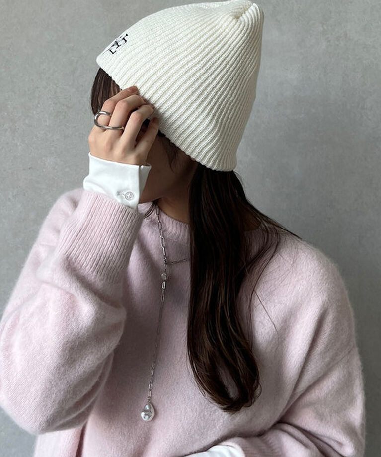  「ロゴ刺繍ニット帽」|ハット|