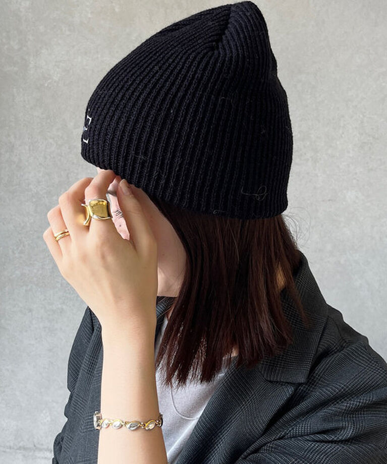  「ロゴ刺繍ニット帽」|ハット|