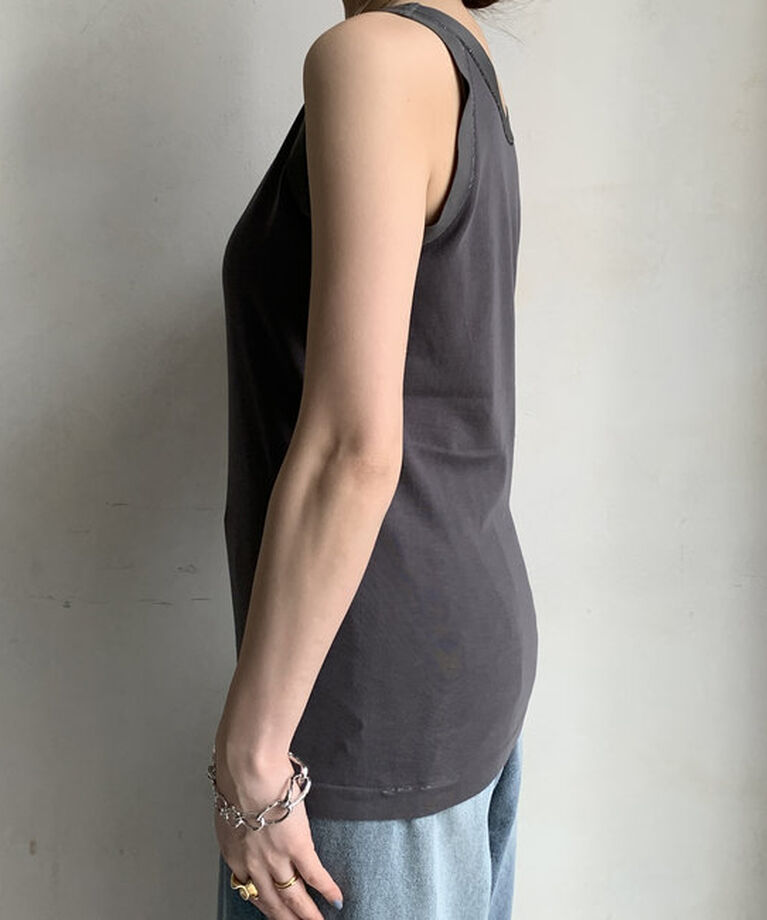 「ラメステッチキャミタンク」|Tシャツ・カットソー|