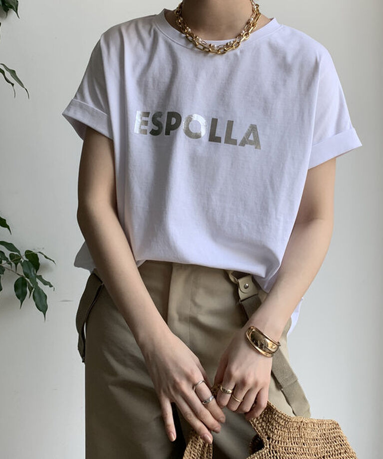  「【WEB限定】 箔プリントロールアップTEE」|Tシャツ・カットソー|