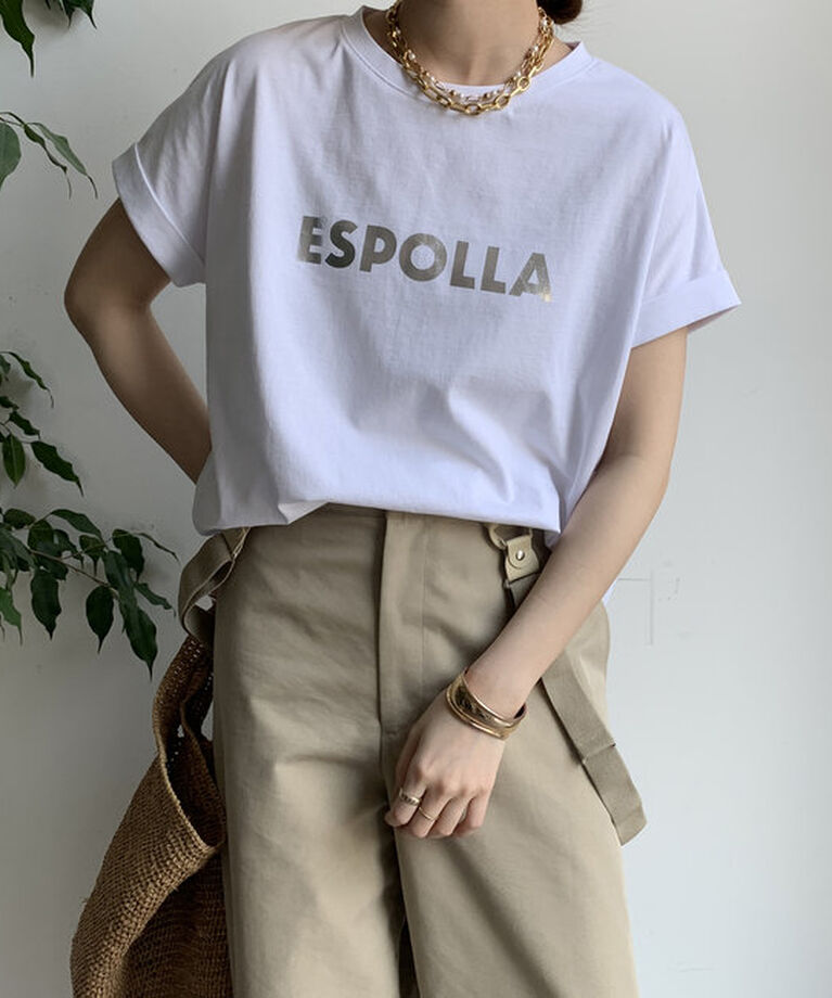  「【WEB限定】 箔プリントロールアップTEE」|Tシャツ・カットソー|