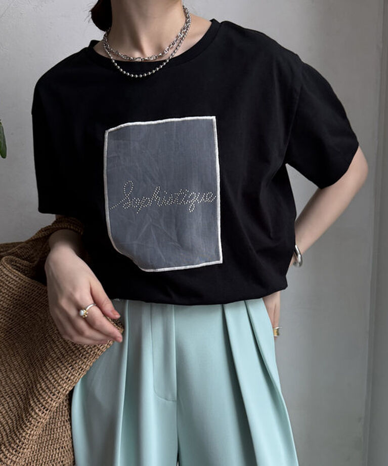  「【WEB限定】ホットフィックスロゴプルオーバー」|Tシャツ・カットソー|ブラック