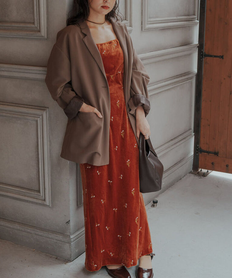  「【オケージョンドレス/結婚式】velour bell sleeve dress」|ドレス|