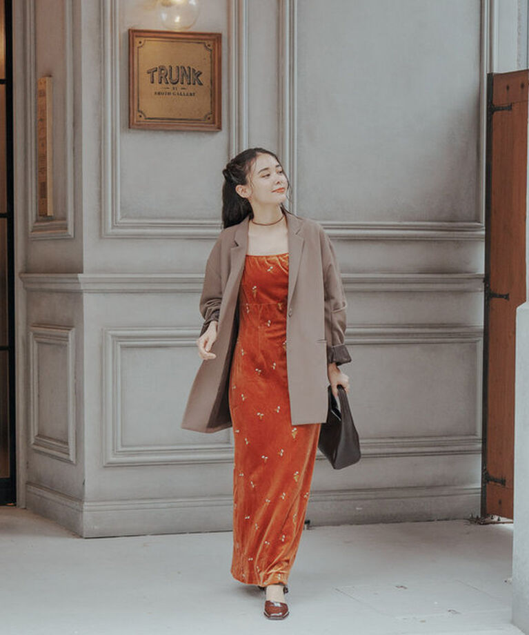  「【オケージョンドレス/結婚式】velour bell sleeve dress」|ドレス|