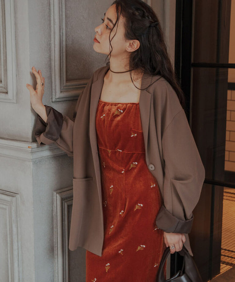  「【オケージョンドレス/結婚式】velour bell sleeve dress」|ドレス|