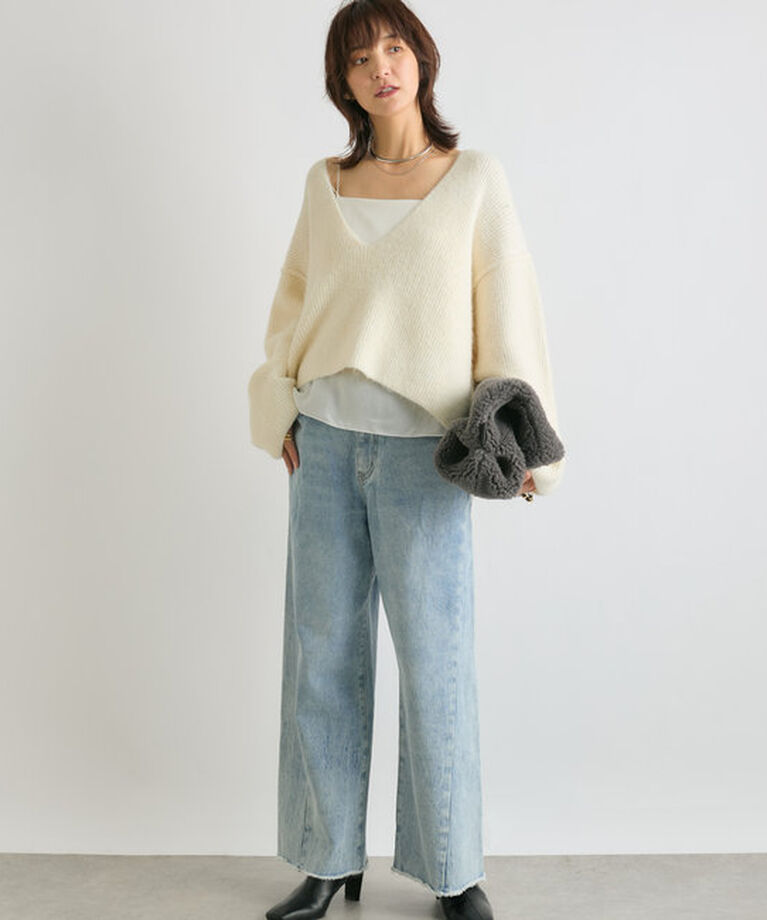 「【MONN.:.(モン)】neat wide DENIM」|デニム|