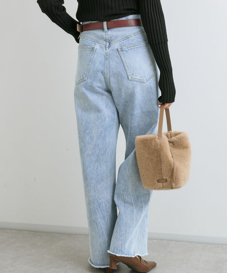  「【MONN.:.(モン)】neat wide DENIM」|デニム|