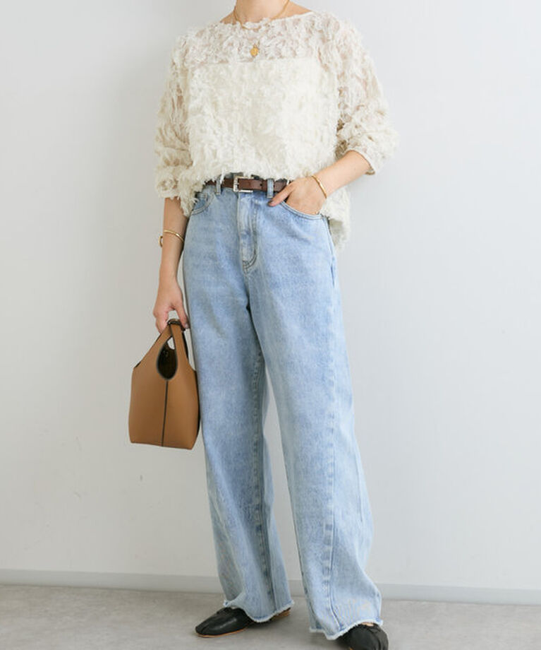  「【MONN.:.(モン)】neat wide DENIM」|デニム|