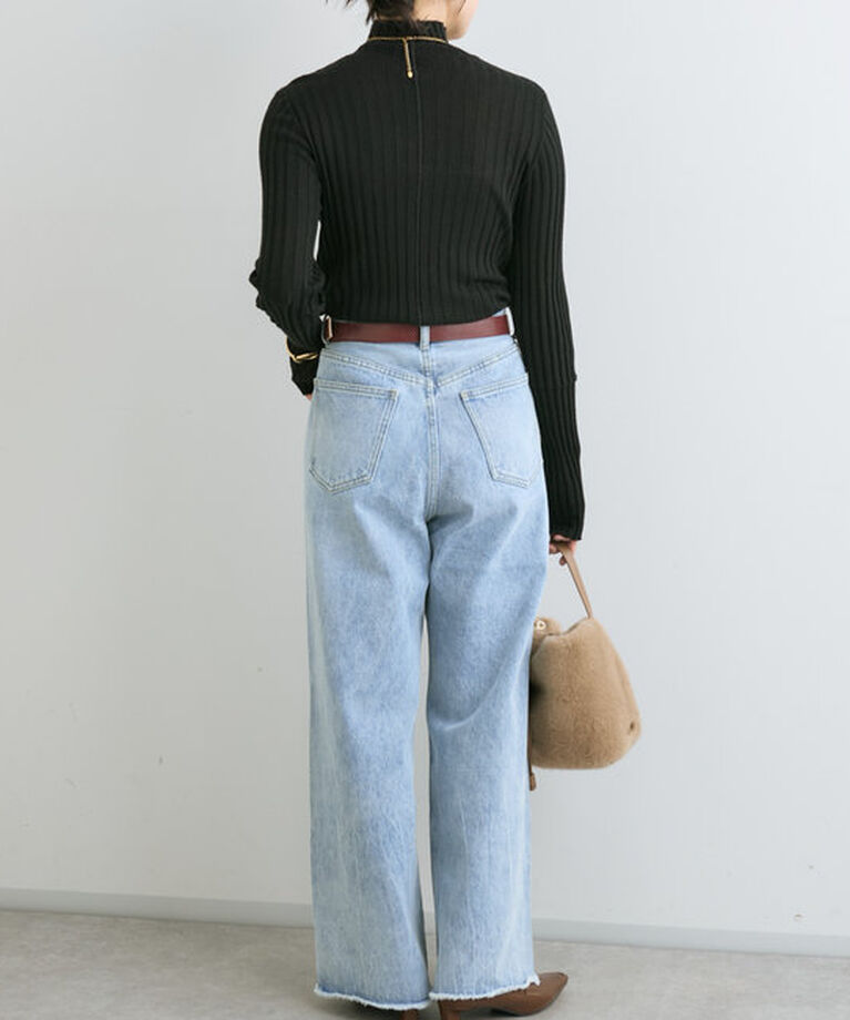  「【MONN.:.(モン)】neat wide DENIM」|デニム|