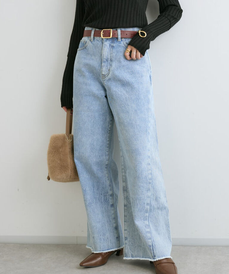  「【MONN.:.(モン)】neat wide DENIM」|デニム|