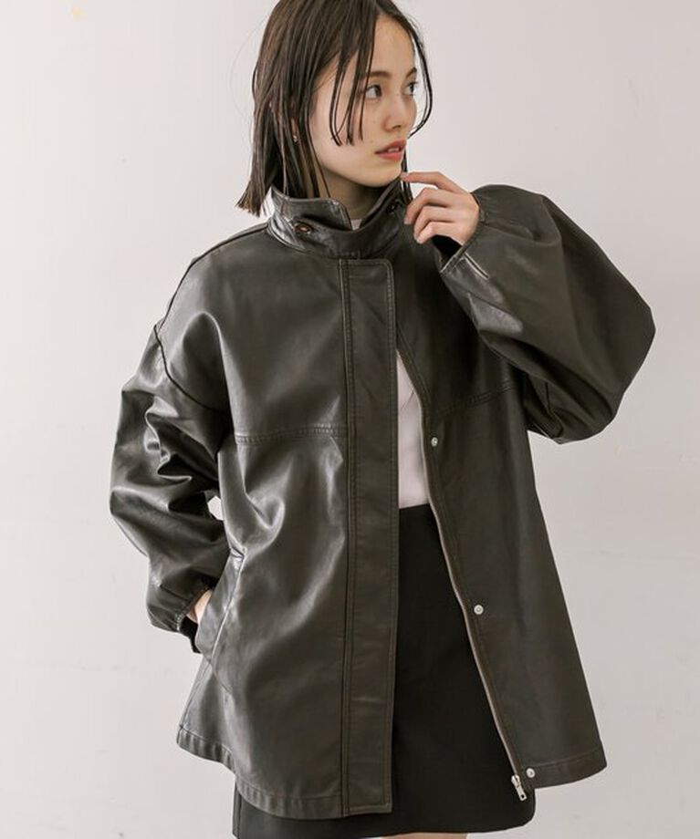  「【3色展開】フェイクレザージャケット」|その他|