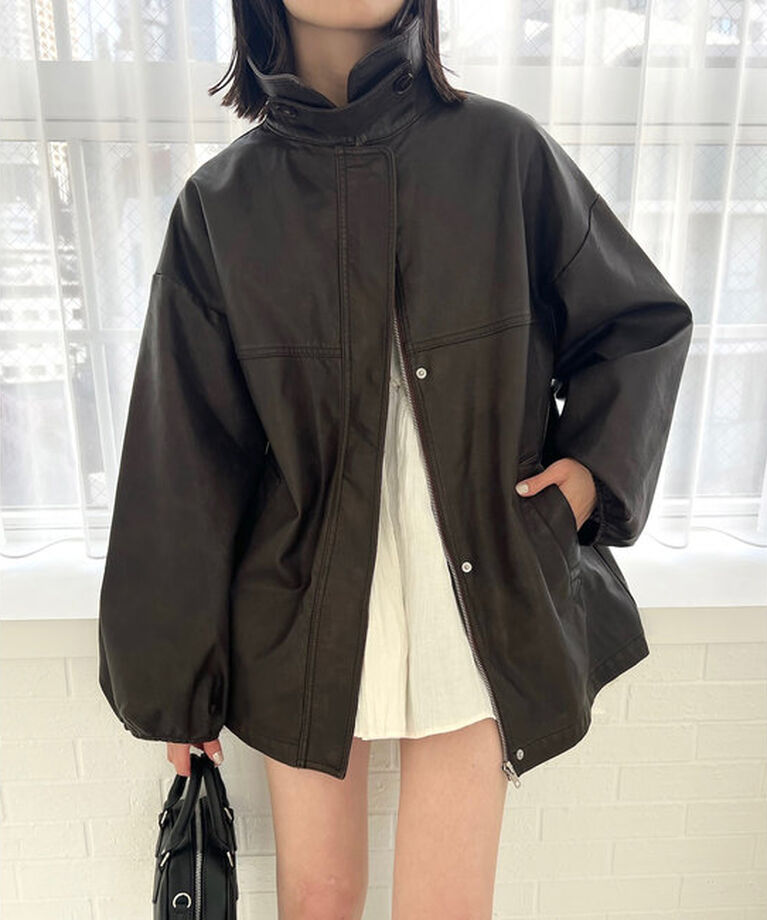  「【3色展開】フェイクレザージャケット」|その他|