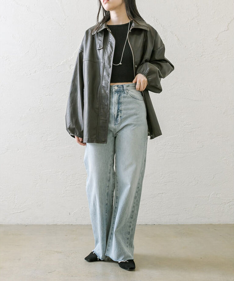  「【3色展開】フェイクレザージャケット」|その他|