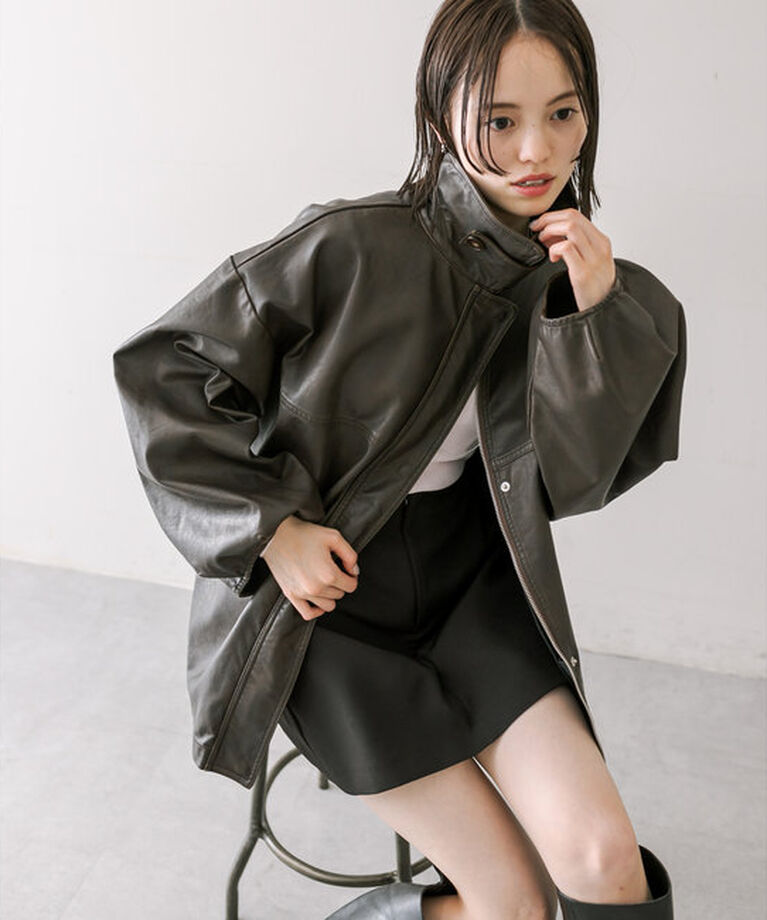  「【3色展開】フェイクレザージャケット」|その他|