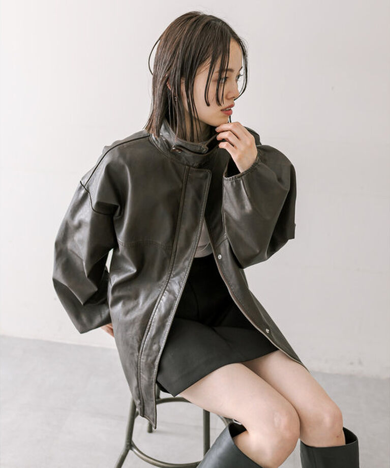  「【3色展開】フェイクレザージャケット」|その他|