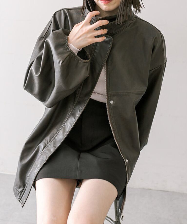  「【3色展開】フェイクレザージャケット」|その他|