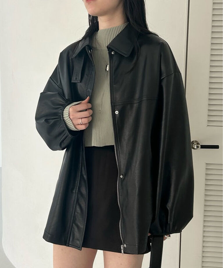  「【3色展開】フェイクレザージャケット」|その他|