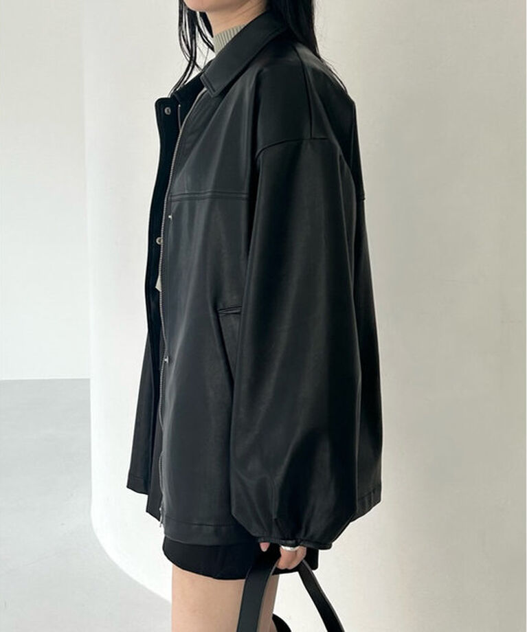  「【3色展開】フェイクレザージャケット」|その他|