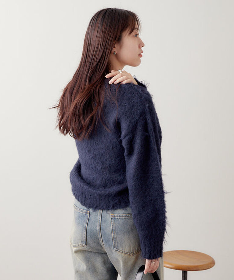  「モヘアライクワイドネックニット」|ニット・セーター|