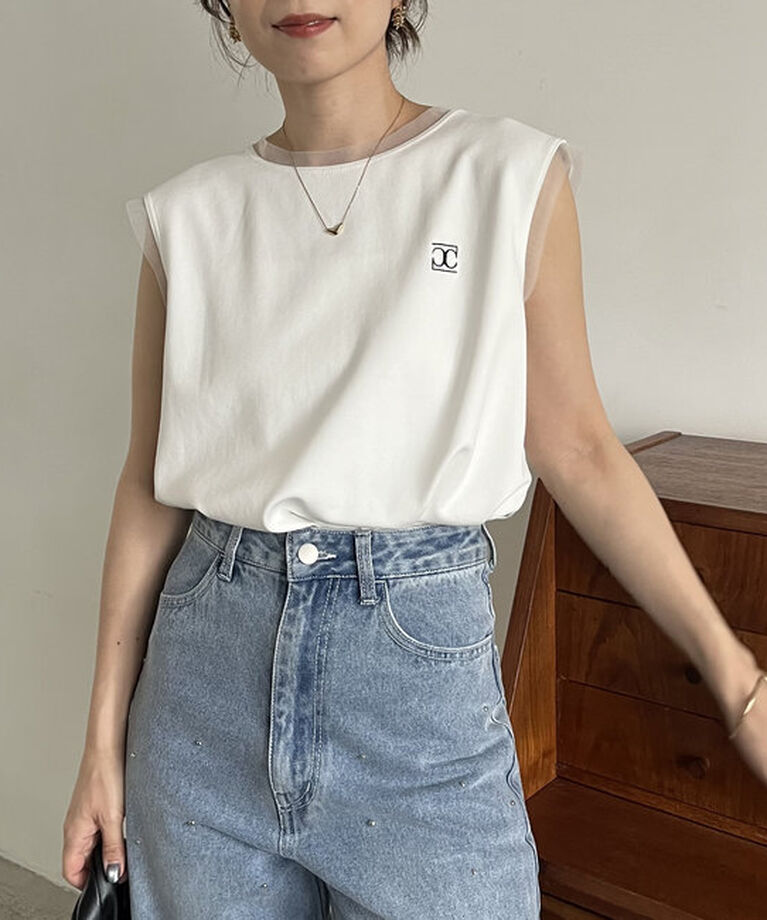  「【リバイバルアイテム】1ポイントノースリーブTシャツ」|Tシャツ・カットソー|