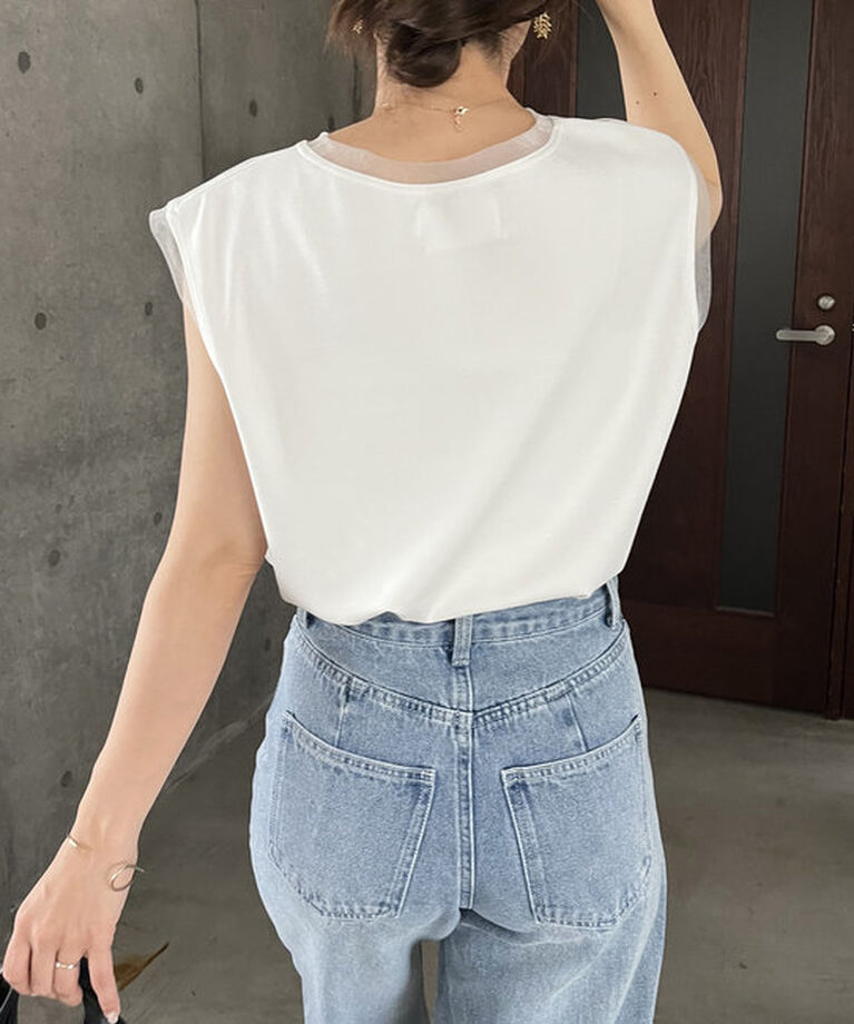  「【リバイバルアイテム】1ポイントノースリーブTシャツ」|Tシャツ・カットソー|