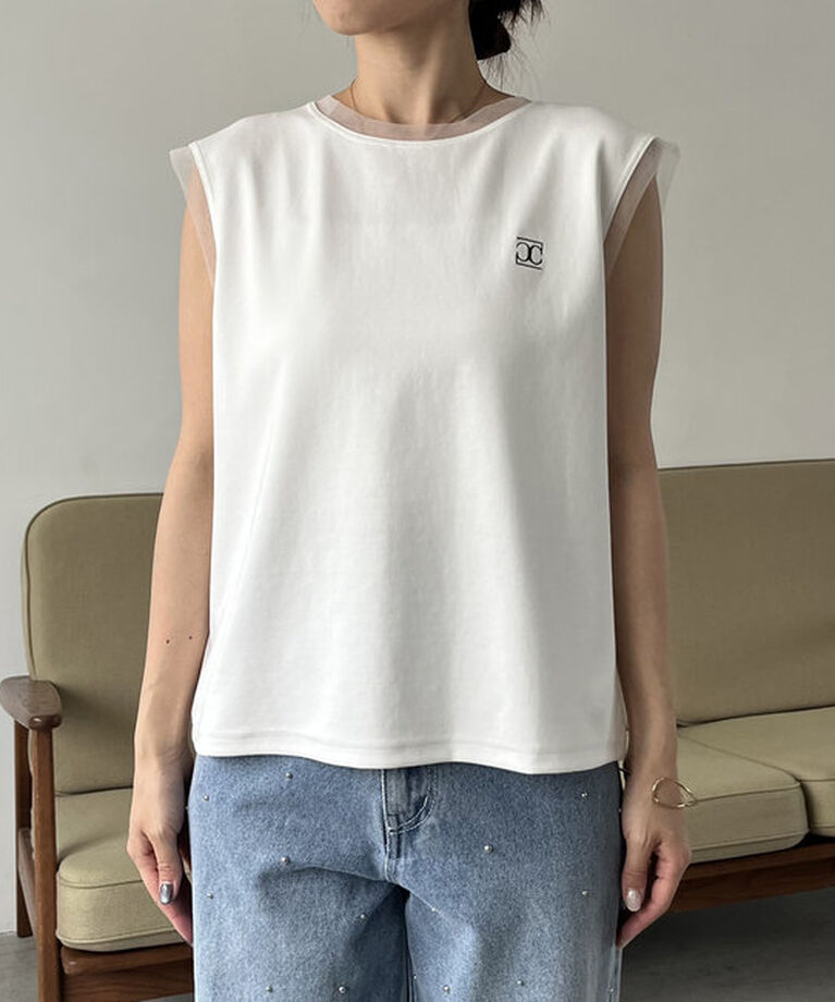  「【リバイバルアイテム】1ポイントノースリーブTシャツ」|Tシャツ・カットソー|
