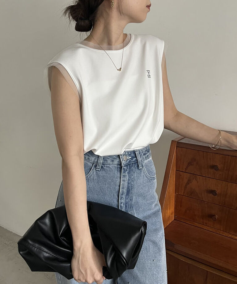  「【リバイバルアイテム】1ポイントノースリーブTシャツ」|Tシャツ・カットソー|