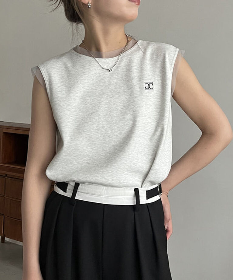  「【リバイバルアイテム】1ポイントノースリーブTシャツ」|Tシャツ・カットソー|