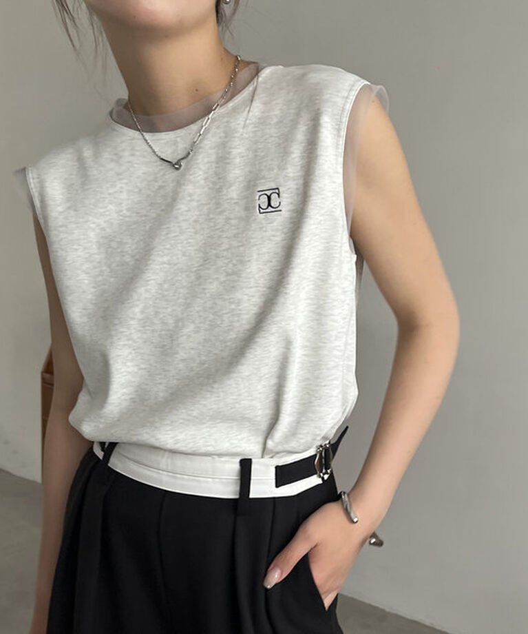  「【リバイバルアイテム】1ポイントノースリーブTシャツ」|Tシャツ・カットソー|