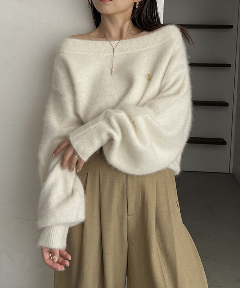  「【C.L】FOXカシミアボートネックニット」|ニット・セーター|