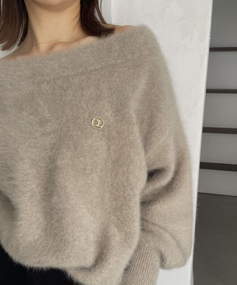  「【C.L】FOXカシミアボートネックニット」|ニット・セーター|モカ