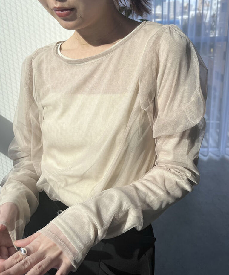  「2SETチュールロンT」|Tシャツ・カットソー|ベージュ