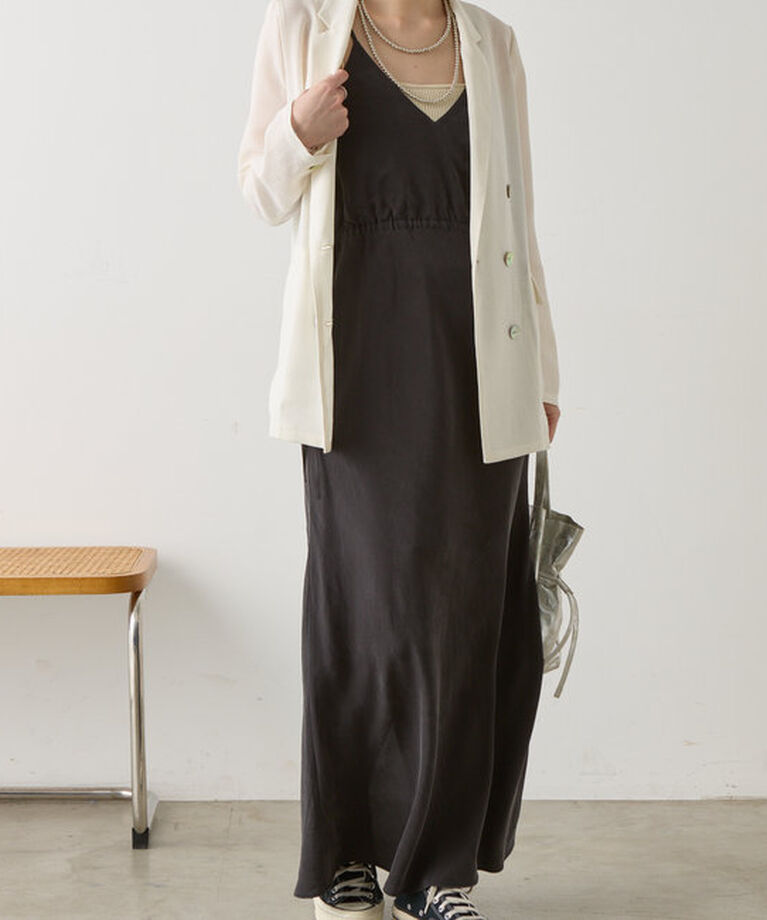  「《サイズ展開あり》《オケージョンにも》バックVキャミドレス」|ワンピース|