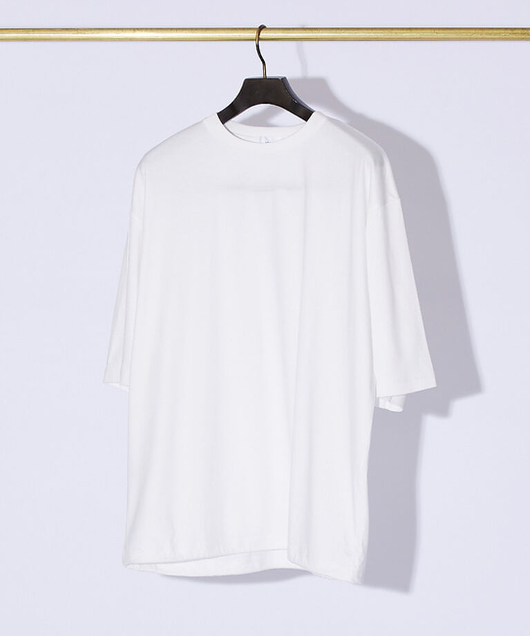 ABAHOUSE「【ドローコード】Wシルケット ドレープ Tシャツ / オーバーサイズ」|Tシャツ・カットソー|ホワイト