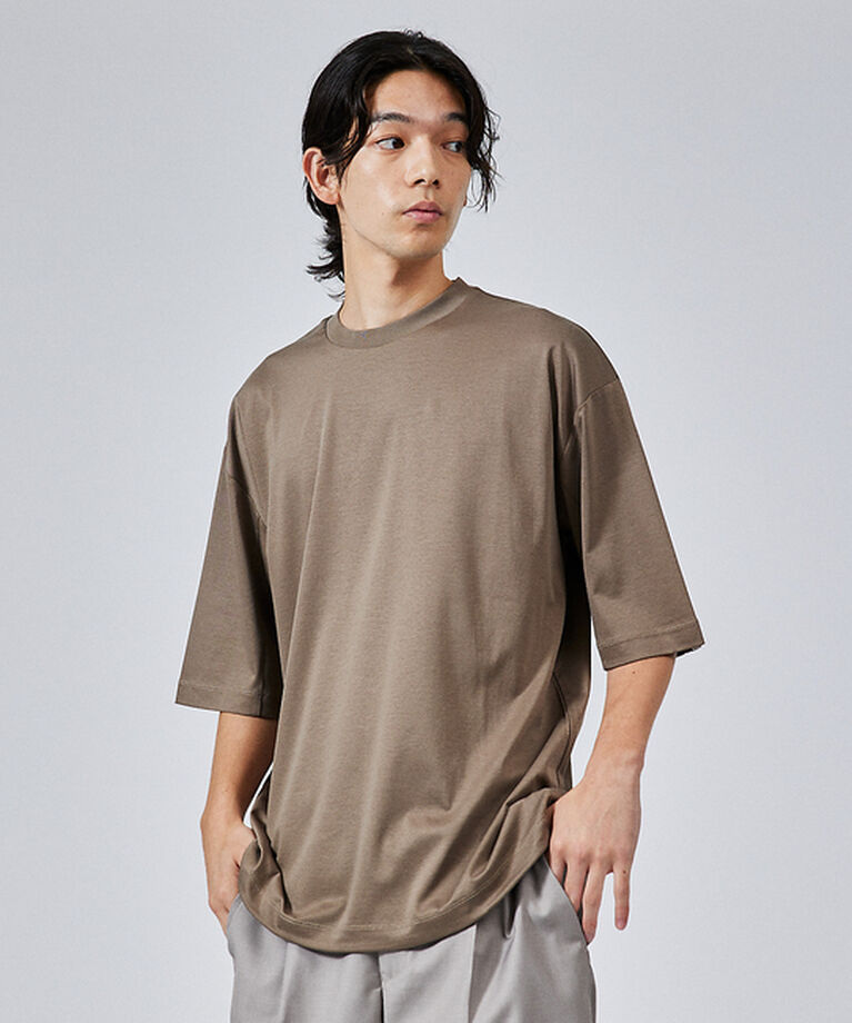 ABAHOUSE「【ドローコード】Wシルケット ドレープ Tシャツ / オーバーサイズ」|Tシャツ・カットソー|