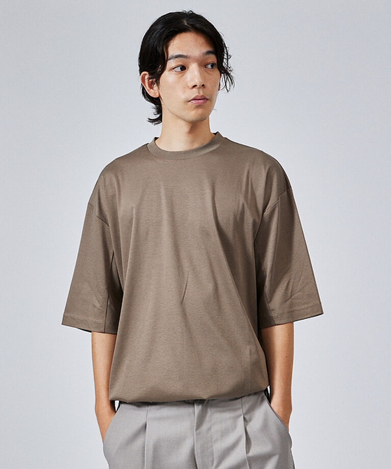 ABAHOUSE「【ドローコード】Wシルケット ドレープ Tシャツ / オーバーサイズ」|Tシャツ・カットソー|