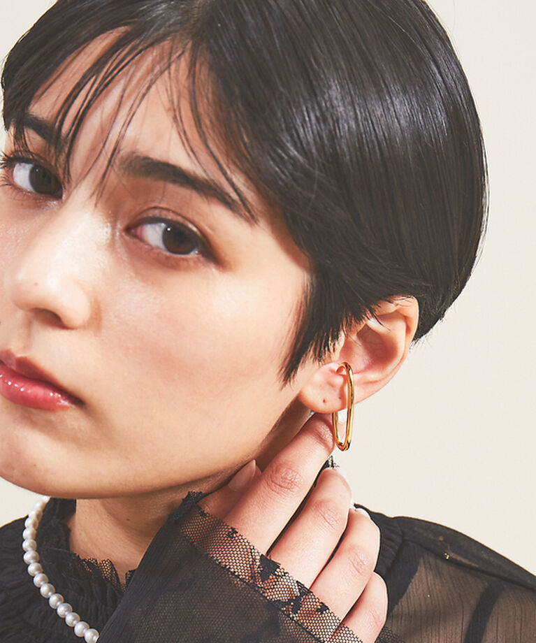 Rouge vif「【MARIHA】lnnocent Light オーバルイヤーカフS」|イヤリング|ゴールド