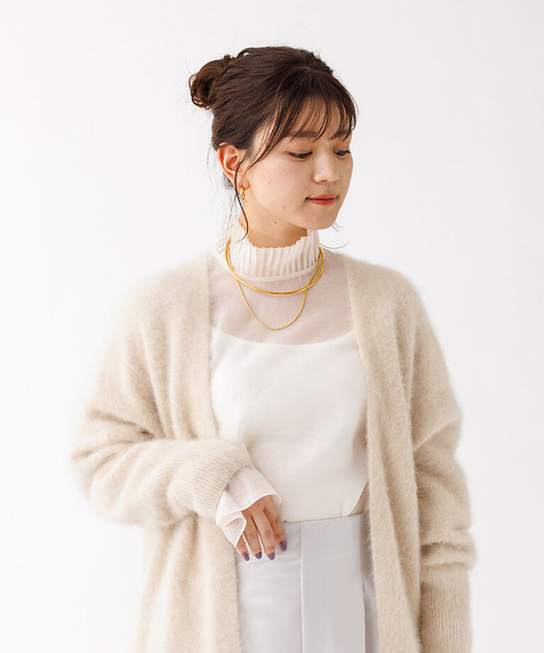 Rouge vif「プリーツネックシアーブラウス」|シャツ・ブラウス|