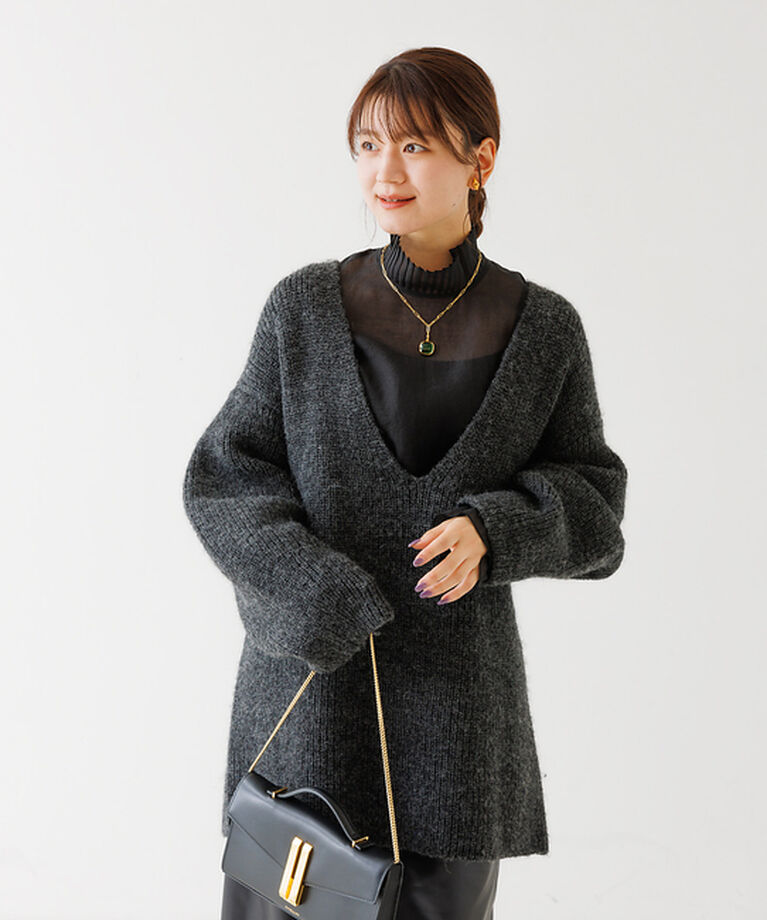 Rouge vif「プリーツネックシアーブラウス」|シャツ・ブラウス|