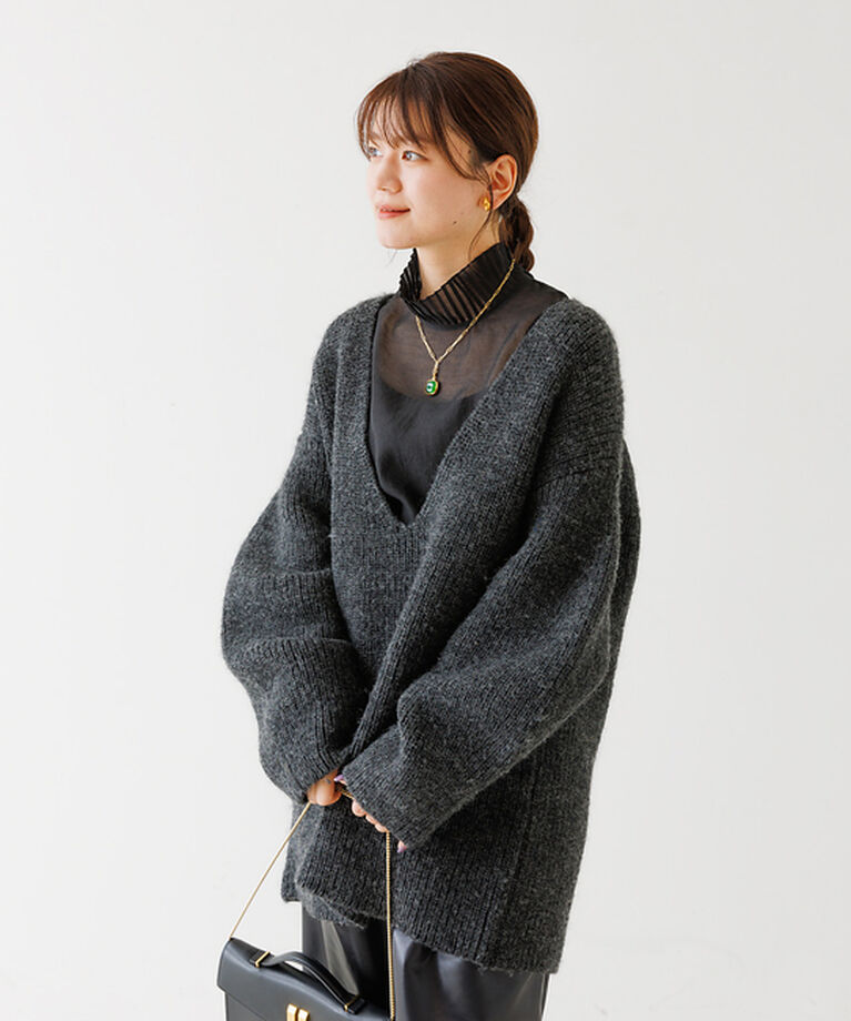 Rouge vif「プリーツネックシアーブラウス」|シャツ・ブラウス|