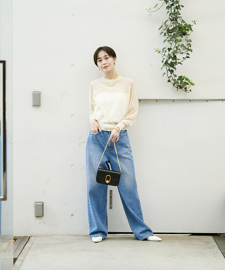 Rouge vif「コットンナイロンシアークルーネックプルオーバー」|ニット・セーター|