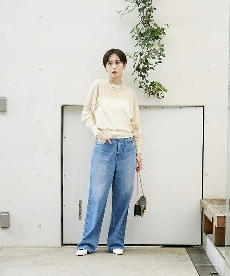 Rouge vif「コットンナイロンシアークルーネックプルオーバー」|ニット・セーター|