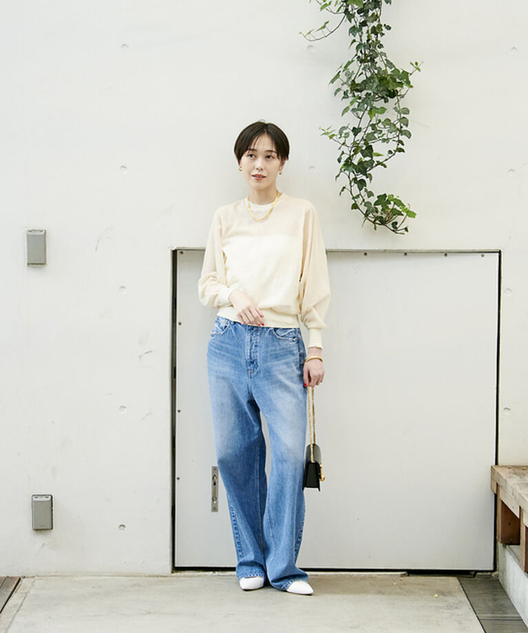 Rouge vif「コットンナイロンシアークルーネックプルオーバー」|ニット・セーター|
