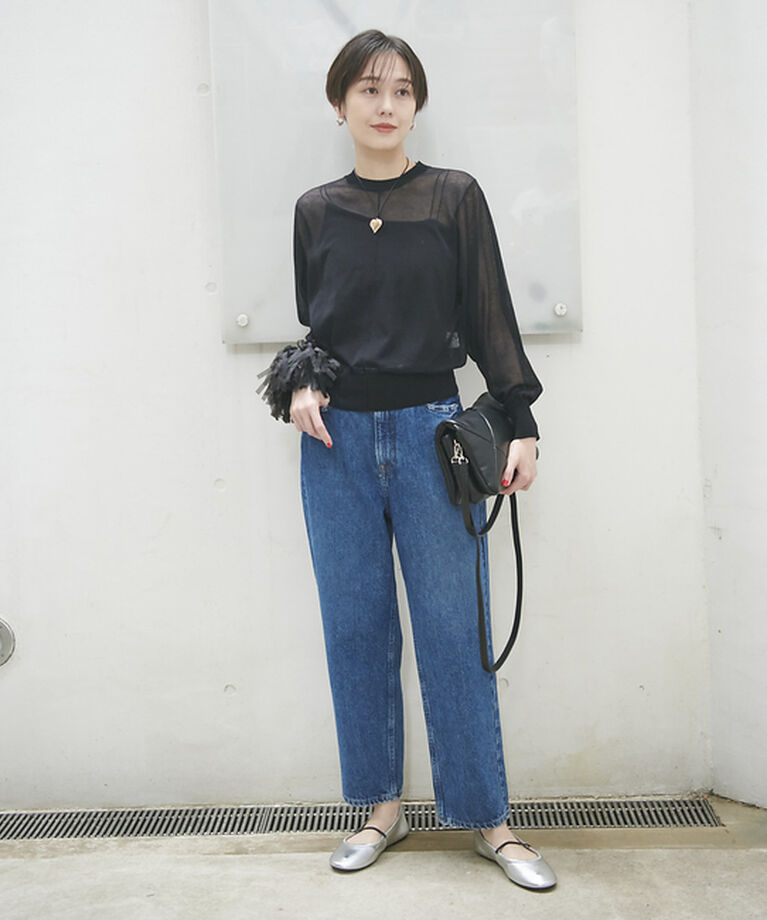 Rouge vif「コットンナイロンシアークルーネックプルオーバー」|ニット・セーター|