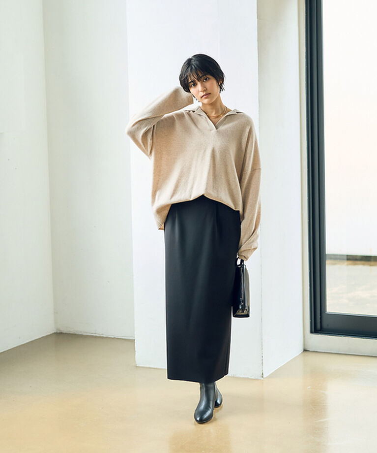 Rouge vif「【セットアップ対応】襟付きニットゆるプルオーバー」|ニット・セーター|