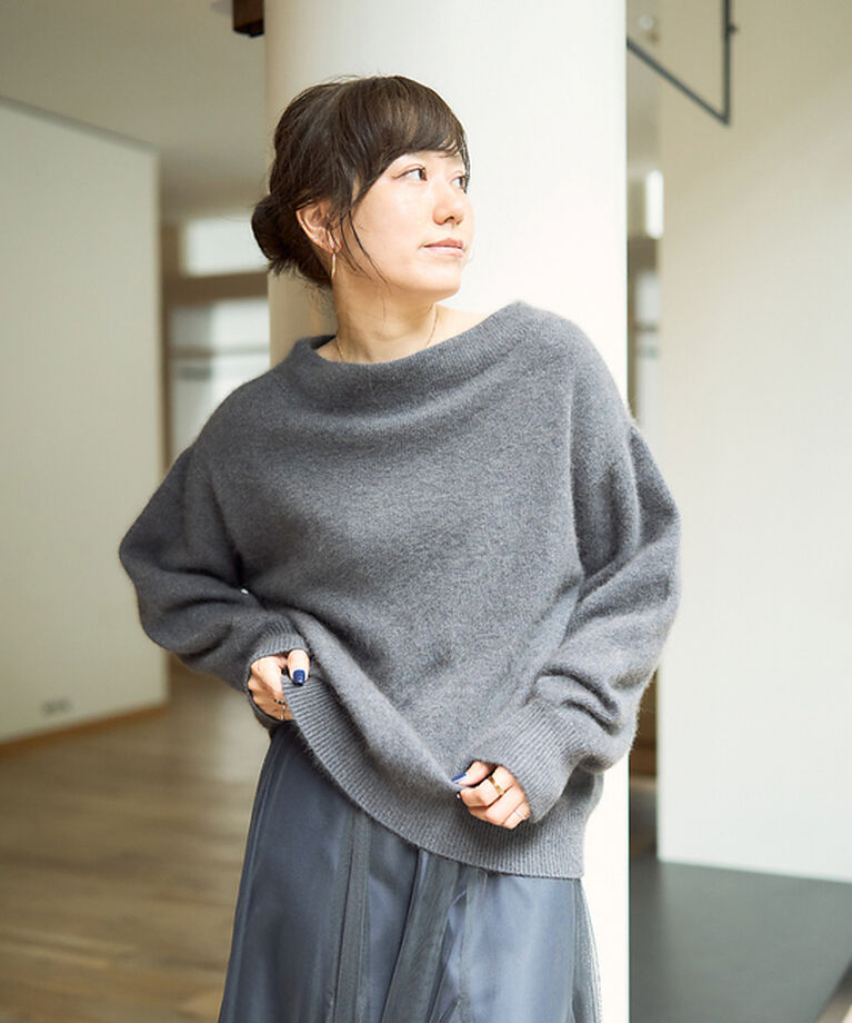 Rouge vif「ラクーン混パフスリーブニットプルオーバー」|ニット・セーター|