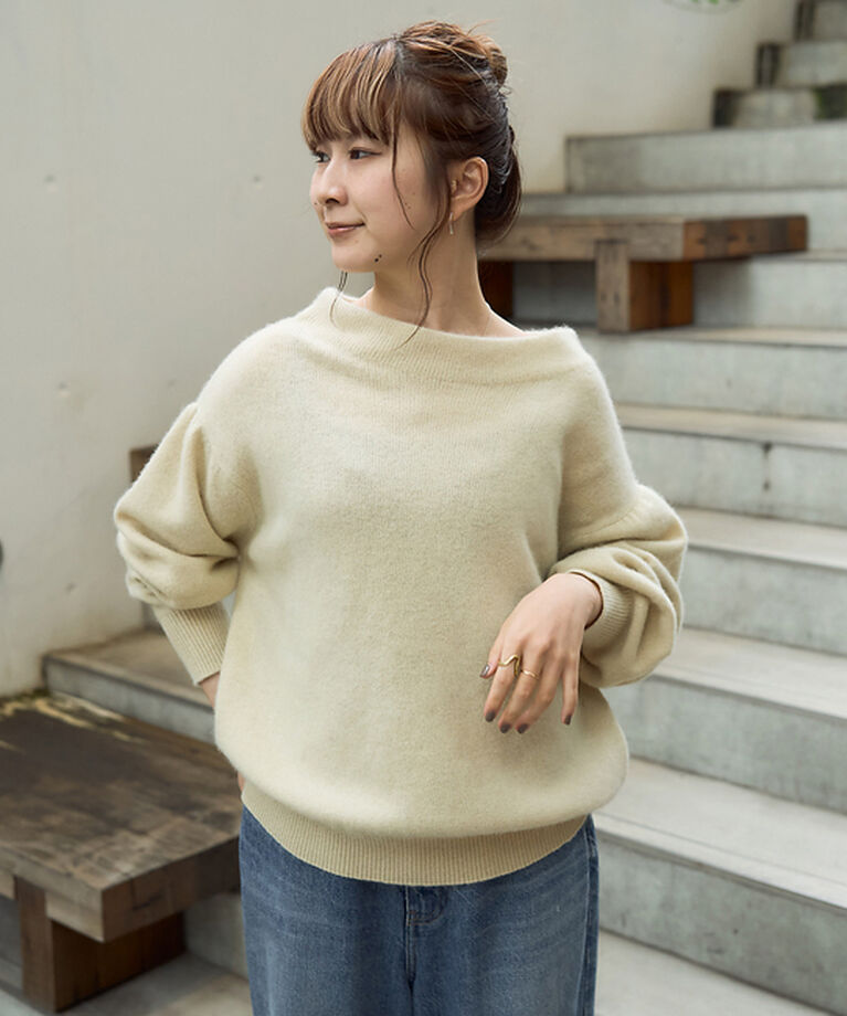 Rouge vif「ラクーン混パフスリーブニットプルオーバー」|ニット・セーター|