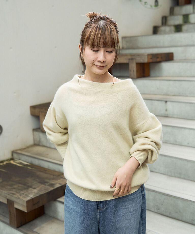 Rouge vif「ラクーン混パフスリーブニットプルオーバー」|ニット・セーター|