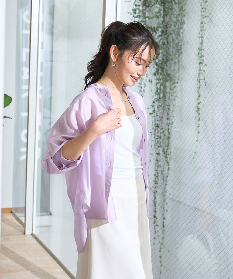 Rouge vif「ポケット付きシアーシャツ」|シャツ・ブラウス|